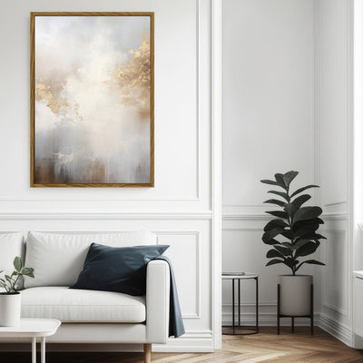 Canvas Wall Art Stretched Over Wooden Frame with Floating Frame and Abstract Painting CV4104 - Al Rugaib Furniture