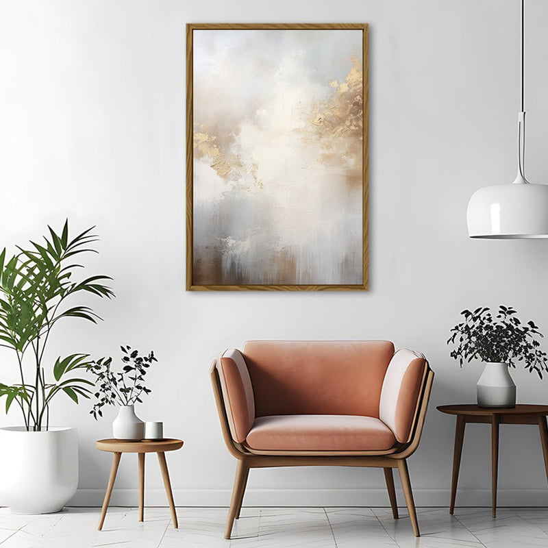 Canvas Wall Art Stretched Over Wooden Frame with Floating Frame and Abstract Painting CV4104 - Al Rugaib Furniture