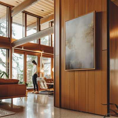 Canvas Wall Art Stretched Over Wooden Frame with Floating Frame and Abstract Painting CV4104 - Al Rugaib Furniture