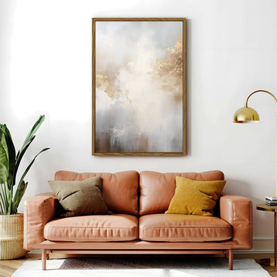 Canvas Wall Art Stretched Over Wooden Frame with Floating Frame and Abstract Painting CV4104 - Al Rugaib Furniture