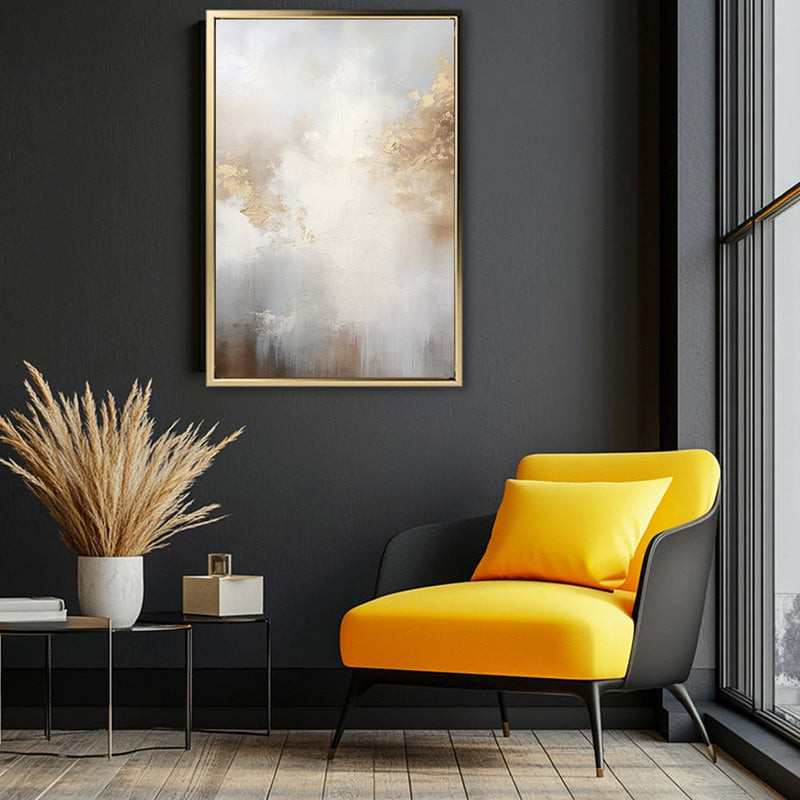 Canvas Wall Art Stretched Over Wooden Frame with Floating Frame and Abstract Painting CV4104 - Al Rugaib Furniture