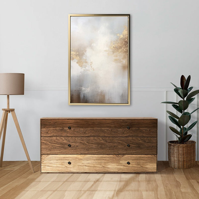 Canvas Wall Art Stretched Over Wooden Frame with Floating Frame and Abstract Painting CV4104 - Al Rugaib Furniture