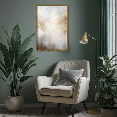 Canvas Wall Art Stretched Over Wooden Frame with Floating Frame and Abstract Painting CV4104 - Al Rugaib Furniture