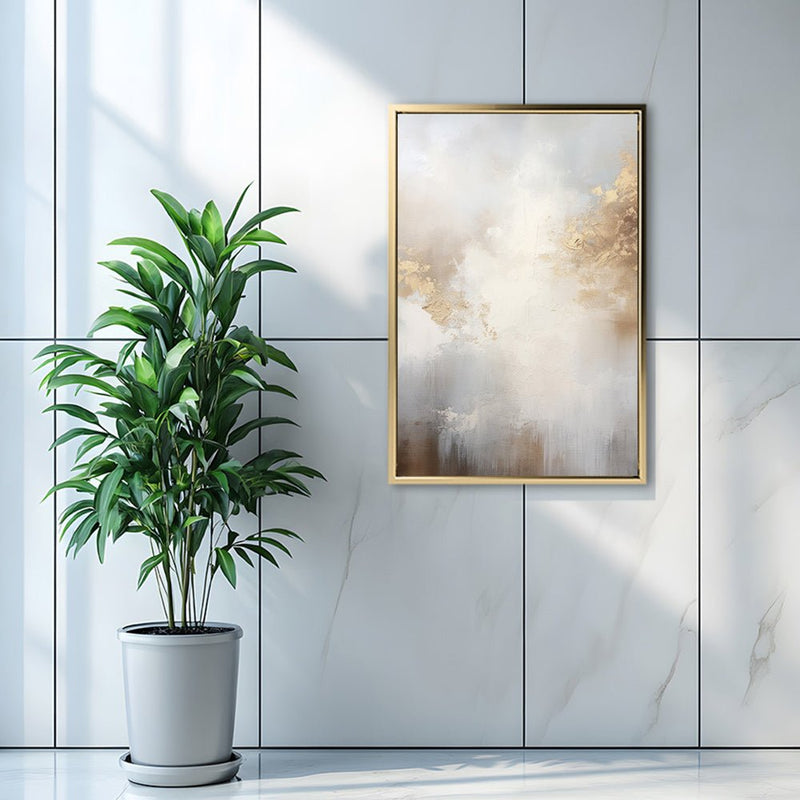 Canvas Wall Art Stretched Over Wooden Frame with Floating Frame and Abstract Painting CV4104 - Al Rugaib Furniture