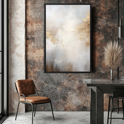 Canvas Wall Art Stretched Over Wooden Frame with Floating Frame and Abstract Painting CV4104 - Al Rugaib Furniture