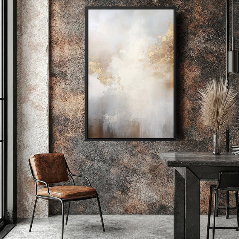 Canvas Wall Art Stretched Over Wooden Frame with Floating Frame and Abstract Painting CV4104 - Al Rugaib Furniture