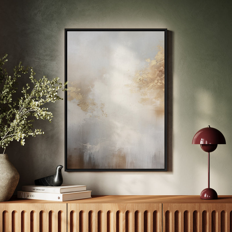 Canvas Wall Art Stretched Over Wooden Frame with Floating Frame and Abstract Painting CV4104 - Al Rugaib Furniture