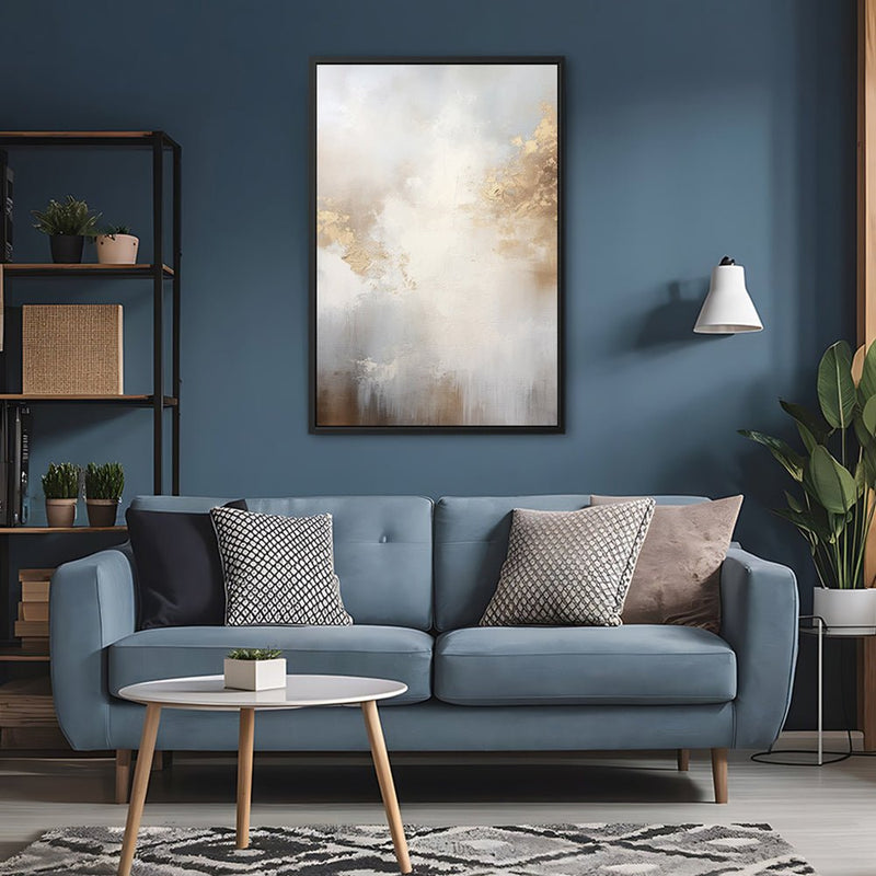 Canvas Wall Art Stretched Over Wooden Frame with Floating Frame and Abstract Painting CV4104 - Al Rugaib Furniture