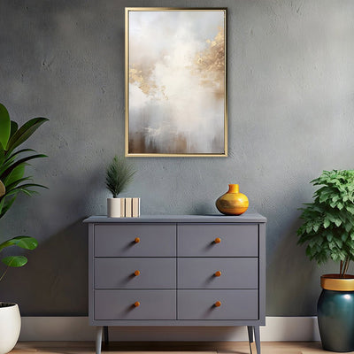 Canvas Wall Art Stretched Over Wooden Frame with Floating Frame and Abstract Painting CV4104 - Al Rugaib Furniture