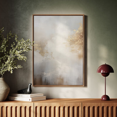 Canvas Wall Art Stretched Over Wooden Frame with Floating Frame and Abstract Painting CV4104 - Al Rugaib Furniture