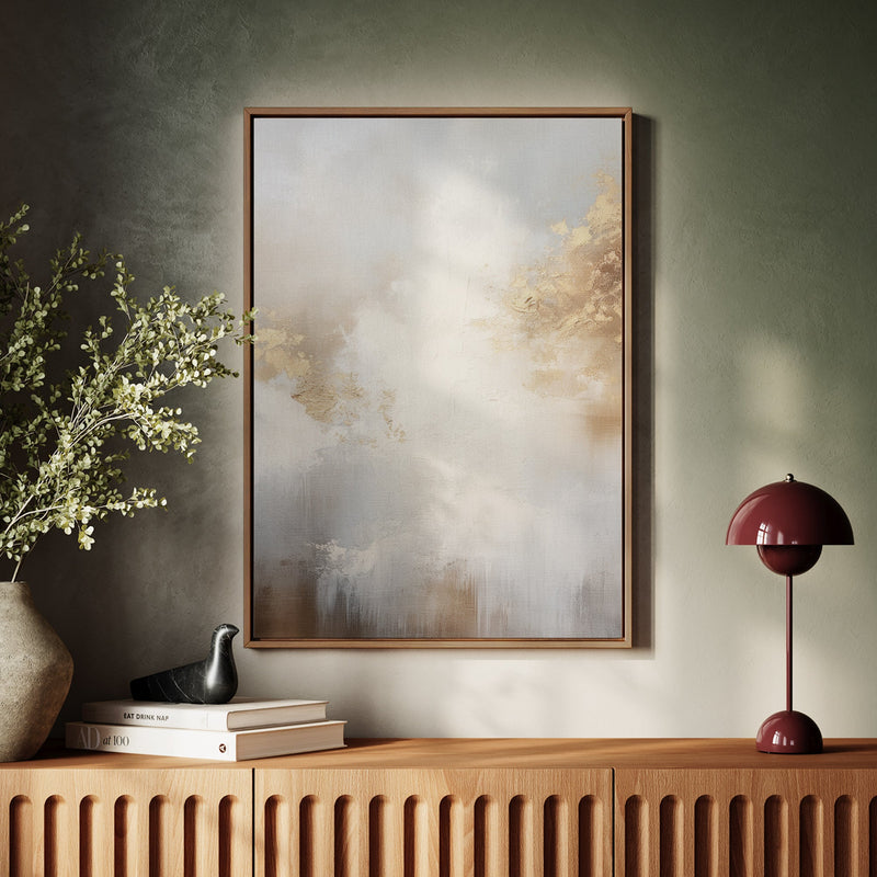 Canvas Wall Art Stretched Over Wooden Frame with Floating Frame and Abstract Painting CV4104 - Al Rugaib Furniture