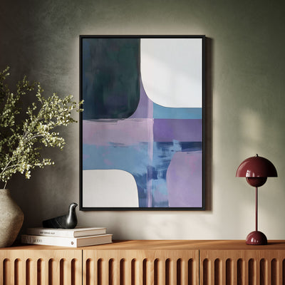 Canvas Wall Art Stretched Over Wooden Frame with Floating Frame and Abstract Painting CV4105 - Al Rugaib Furniture