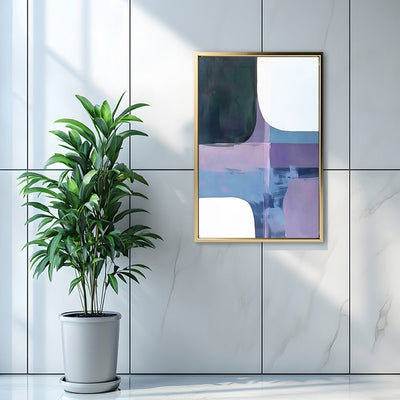 Canvas Wall Art Stretched Over Wooden Frame with Floating Frame and Abstract Painting CV4105 - Al Rugaib Furniture