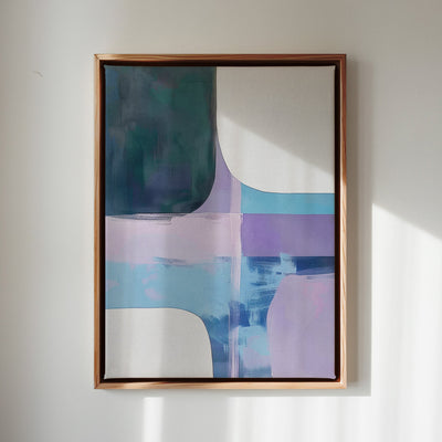 Canvas Wall Art Stretched Over Wooden Frame with Floating Frame and Abstract Painting CV4105 - Al Rugaib Furniture