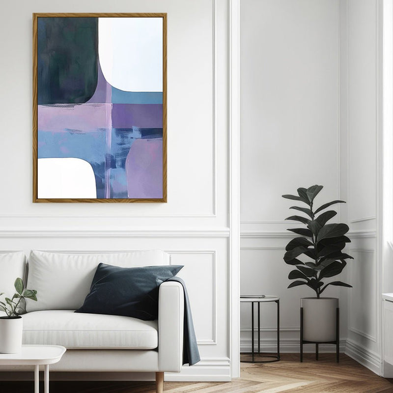 Canvas Wall Art Stretched Over Wooden Frame with Floating Frame and Abstract Painting CV4105 - Al Rugaib Furniture