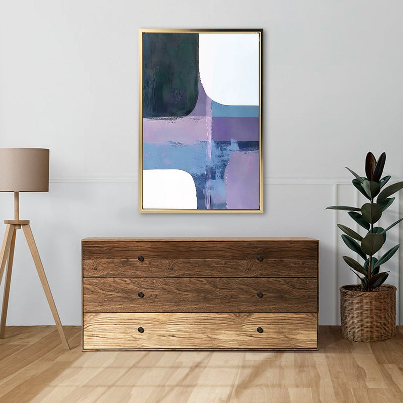 Canvas Wall Art Stretched Over Wooden Frame with Floating Frame and Abstract Painting CV4105 - Al Rugaib Furniture