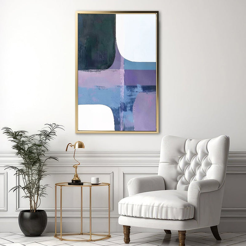 Canvas Wall Art Stretched Over Wooden Frame with Floating Frame and Abstract Painting CV4105 - Al Rugaib Furniture