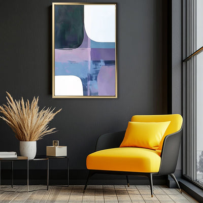 Canvas Wall Art Stretched Over Wooden Frame with Floating Frame and Abstract Painting CV4105 - Al Rugaib Furniture