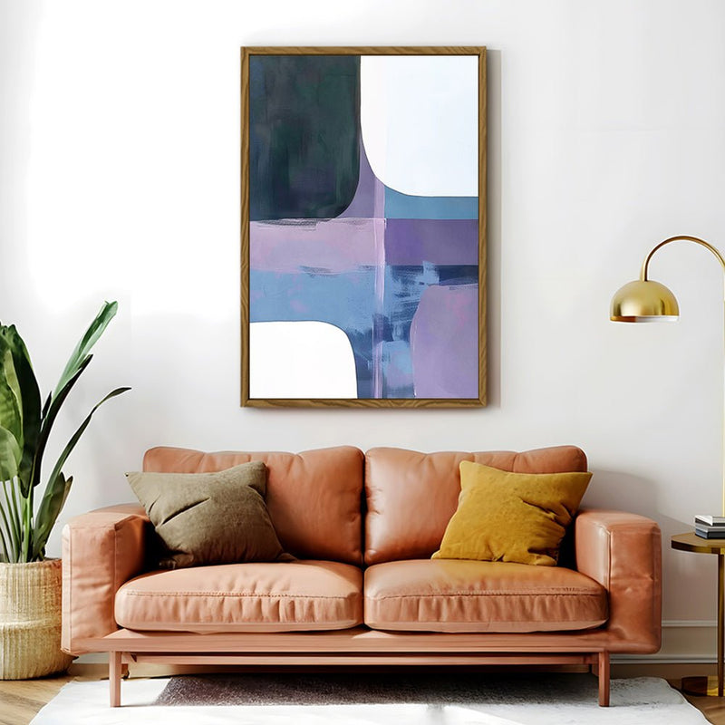 Canvas Wall Art Stretched Over Wooden Frame with Floating Frame and Abstract Painting CV4105 - Al Rugaib Furniture