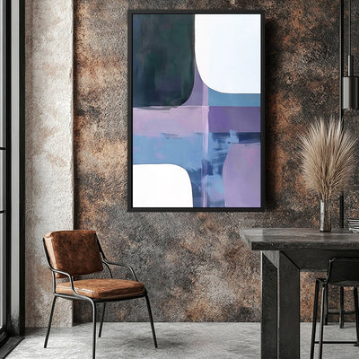 Canvas Wall Art Stretched Over Wooden Frame with Floating Frame and Abstract Painting CV4105 - Al Rugaib Furniture