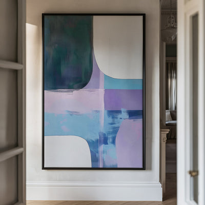 Canvas Wall Art Stretched Over Wooden Frame with Floating Frame and Abstract Painting CV4105 - Al Rugaib Furniture