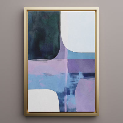 Canvas Wall Art Stretched Over Wooden Frame with Floating Frame and Abstract Painting CV4105 - Al Rugaib Furniture