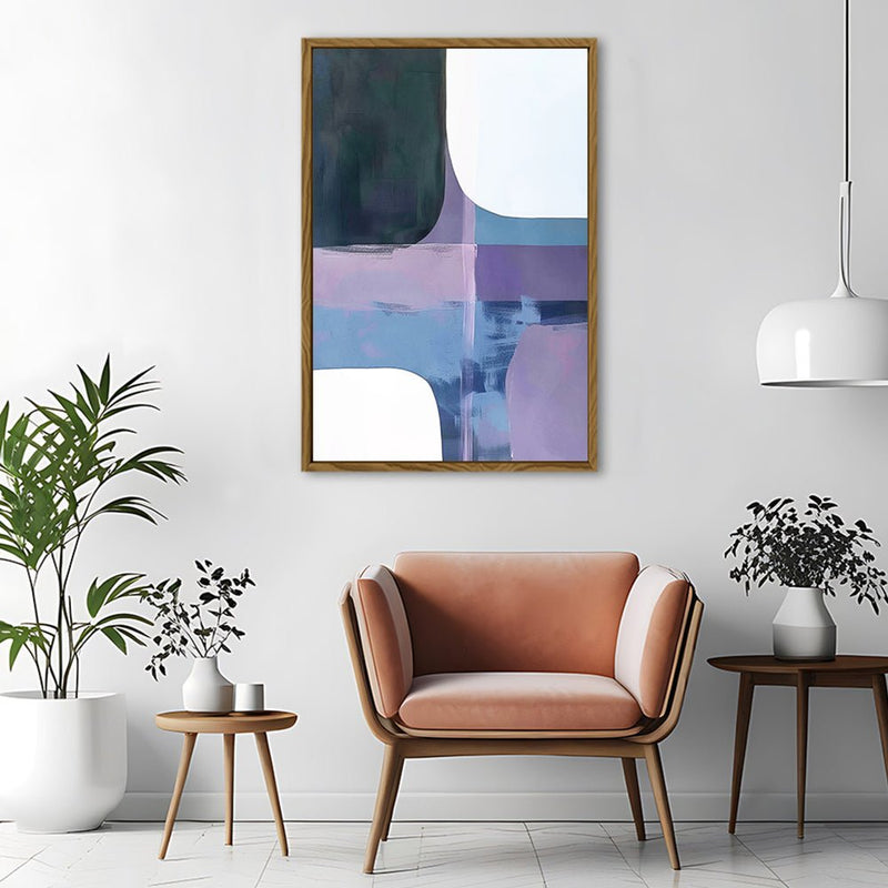 Canvas Wall Art Stretched Over Wooden Frame with Floating Frame and Abstract Painting CV4105 - Al Rugaib Furniture