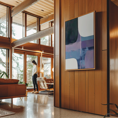 Canvas Wall Art Stretched Over Wooden Frame with Floating Frame and Abstract Painting CV4105 - Al Rugaib Furniture