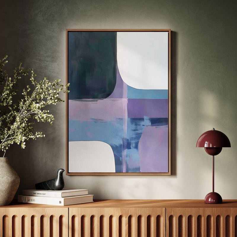 Canvas Wall Art Stretched Over Wooden Frame with Floating Frame and Abstract Painting CV4105 - Al Rugaib Furniture