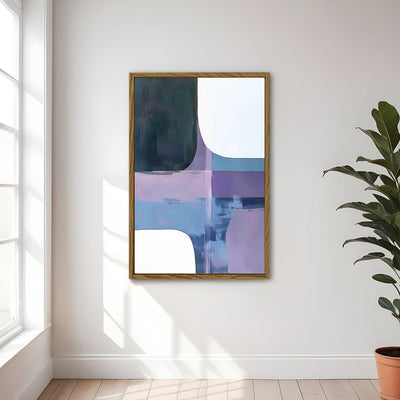 Canvas Wall Art Stretched Over Wooden Frame with Floating Frame and Abstract Painting CV4105 - Al Rugaib Furniture