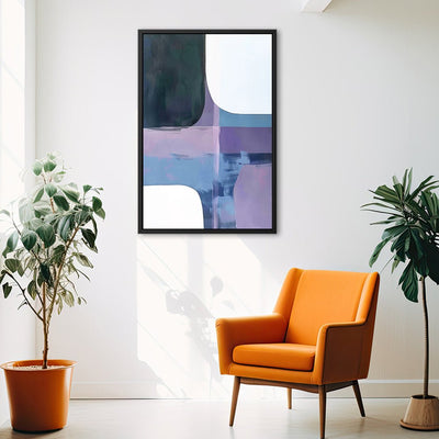 Canvas Wall Art Stretched Over Wooden Frame with Floating Frame and Abstract Painting CV4105 - Al Rugaib Furniture