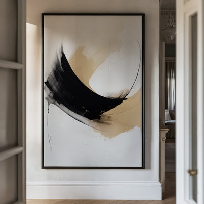 Canvas Wall Art Stretched Over Wooden Frame with Floating Frame and Abstract Painting CV4106 - Al Rugaib Furniture