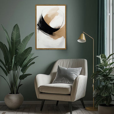 Canvas Wall Art Stretched Over Wooden Frame with Floating Frame and Abstract Painting CV4106 - Al Rugaib Furniture