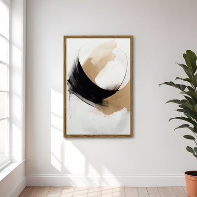 Canvas Wall Art Stretched Over Wooden Frame with Floating Frame and Abstract Painting CV4106 - Al Rugaib Furniture