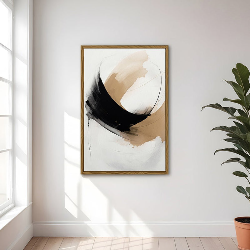 Canvas Wall Art Stretched Over Wooden Frame with Floating Frame and Abstract Painting CV4106 - Al Rugaib Furniture