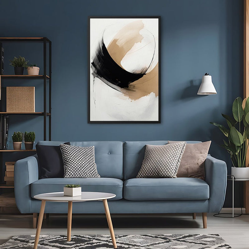 Canvas Wall Art Stretched Over Wooden Frame with Floating Frame and Abstract Painting CV4106 - Al Rugaib Furniture