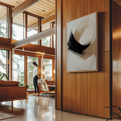 Canvas Wall Art Stretched Over Wooden Frame with Floating Frame and Abstract Painting CV4106 - Al Rugaib Furniture