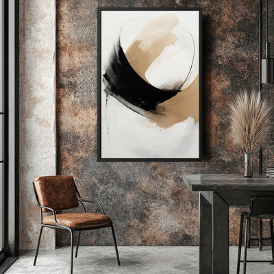 Canvas Wall Art Stretched Over Wooden Frame with Floating Frame and Abstract Painting CV4106 - Al Rugaib Furniture