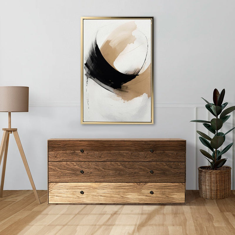 Canvas Wall Art Stretched Over Wooden Frame with Floating Frame and Abstract Painting CV4106 - Al Rugaib Furniture