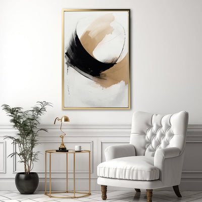 Canvas Wall Art Stretched Over Wooden Frame with Floating Frame and Abstract Painting CV4106 - Al Rugaib Furniture