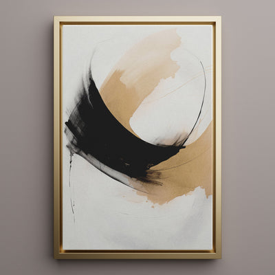 Canvas Wall Art Stretched Over Wooden Frame with Floating Frame and Abstract Painting CV4106 - Al Rugaib Furniture