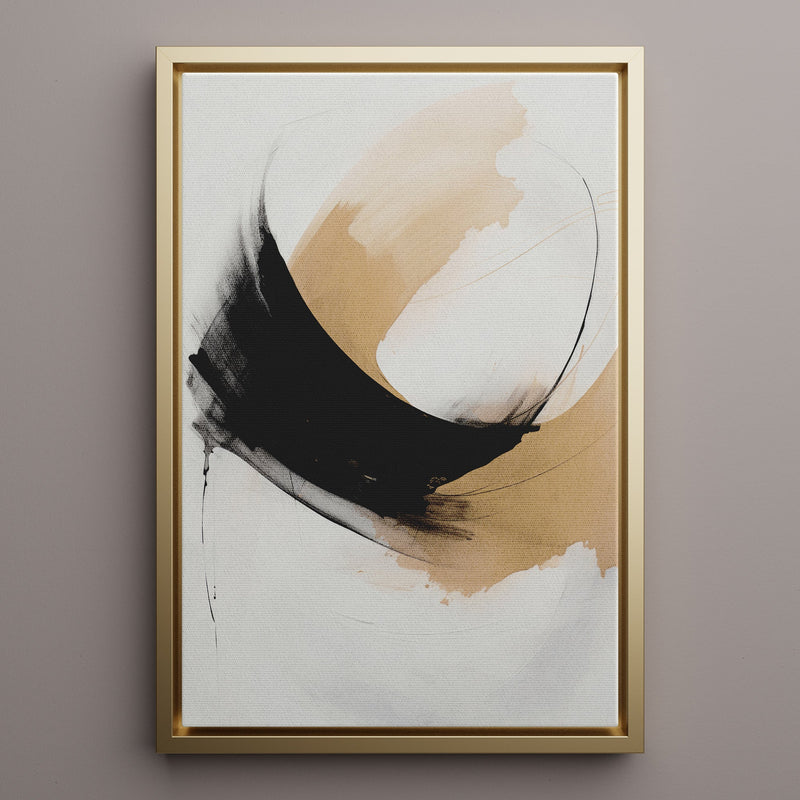 Canvas Wall Art Stretched Over Wooden Frame with Floating Frame and Abstract Painting CV4106 - Al Rugaib Furniture
