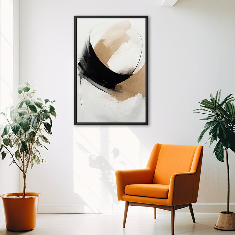 Canvas Wall Art Stretched Over Wooden Frame with Floating Frame and Abstract Painting CV4106 - Al Rugaib Furniture