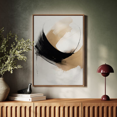 Canvas Wall Art Stretched Over Wooden Frame with Floating Frame and Abstract Painting CV4106 - Al Rugaib Furniture