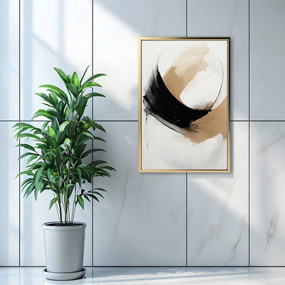 Canvas Wall Art Stretched Over Wooden Frame with Floating Frame and Abstract Painting CV4106 - Al Rugaib Furniture