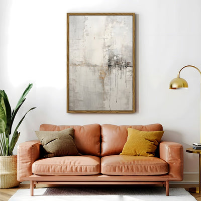 Canvas Wall Art Stretched Over Wooden Frame with Floating Frame and Abstract Painting CV4107 - Al Rugaib Furniture