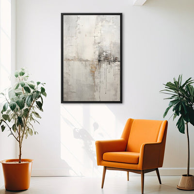 Canvas Wall Art Stretched Over Wooden Frame with Floating Frame and Abstract Painting CV4107 - Al Rugaib Furniture