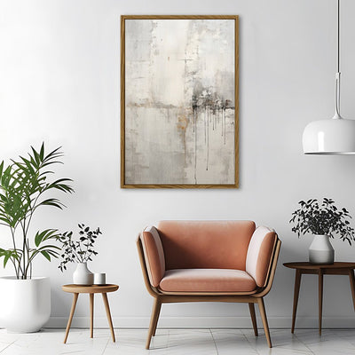 Canvas Wall Art Stretched Over Wooden Frame with Floating Frame and Abstract Painting CV4107 - Al Rugaib Furniture