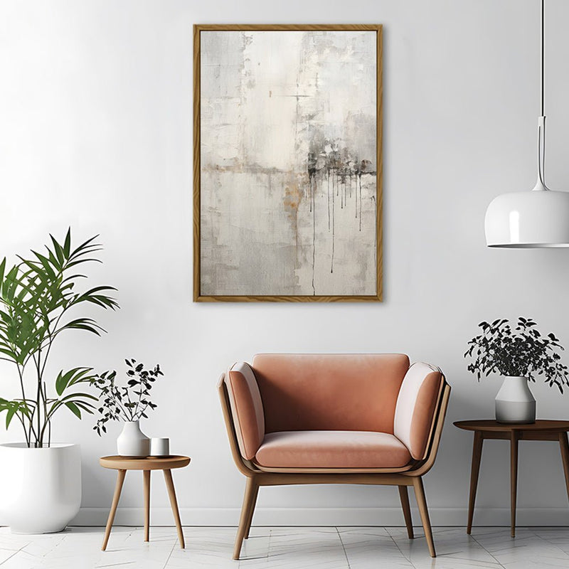 Canvas Wall Art Stretched Over Wooden Frame with Floating Frame and Abstract Painting CV4107 - Al Rugaib Furniture