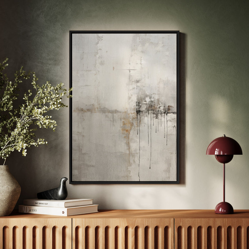 Canvas Wall Art Stretched Over Wooden Frame with Floating Frame and Abstract Painting CV4107 - Al Rugaib Furniture